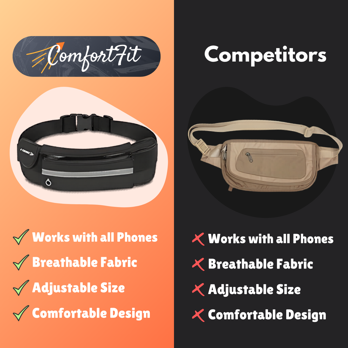 ComfortFit™ Running Belt – Phone & Essentials Waist Pouch
