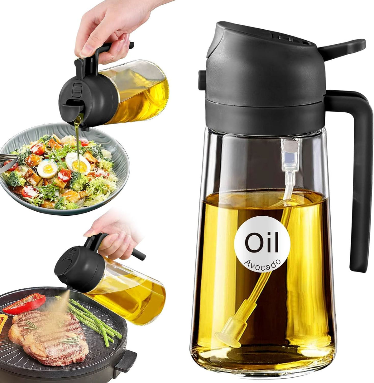 Premium 2-in-1 Oil Dispenser & Spray Bottle