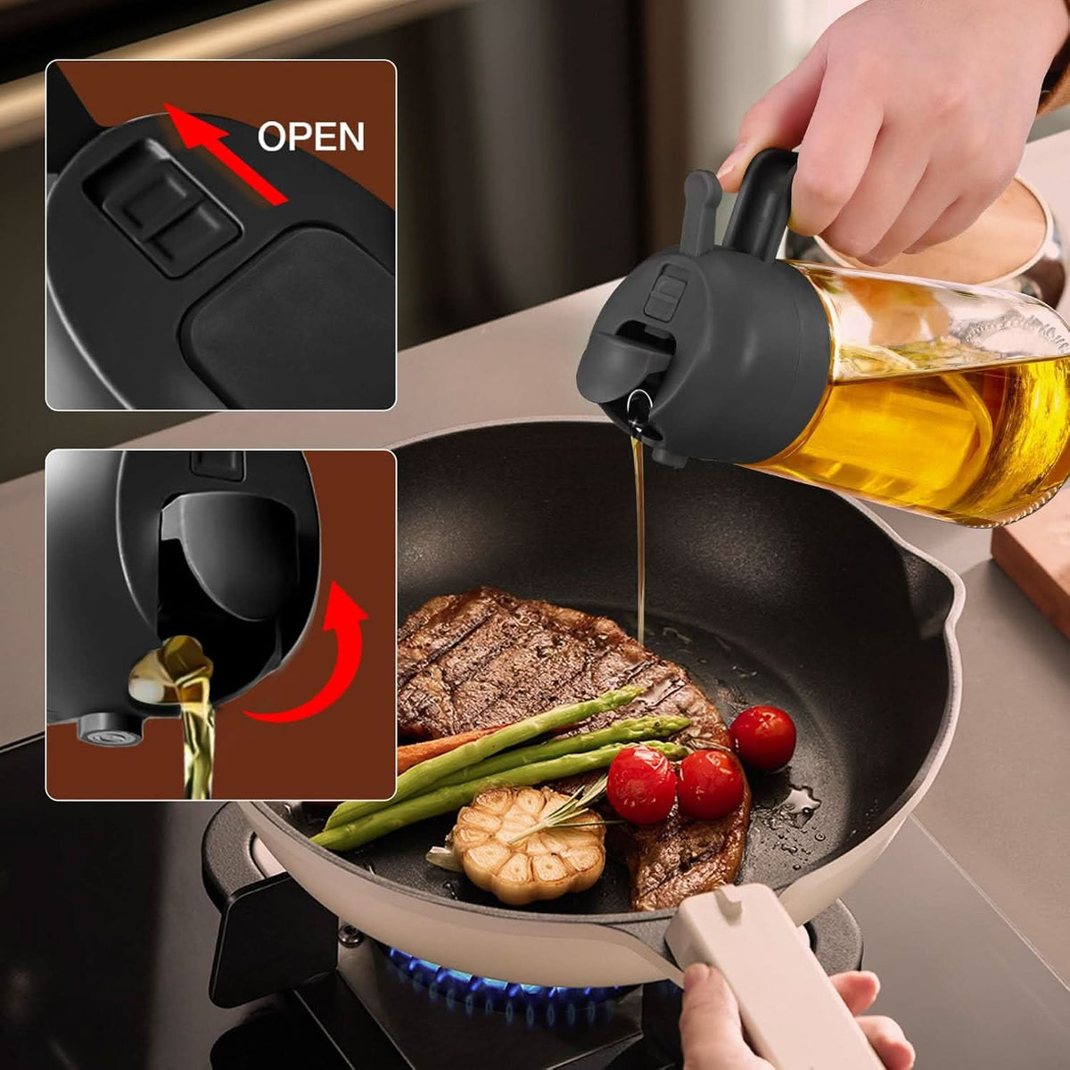 Premium 2-in-1 Oil Dispenser & Spray Bottle