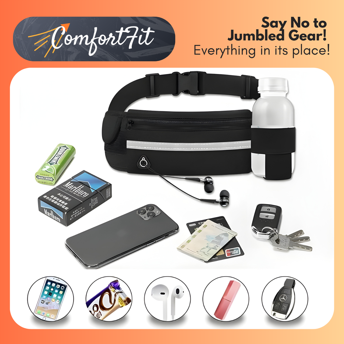ComfortFit™ Running Belt – Phone & Essentials Waist Pouch