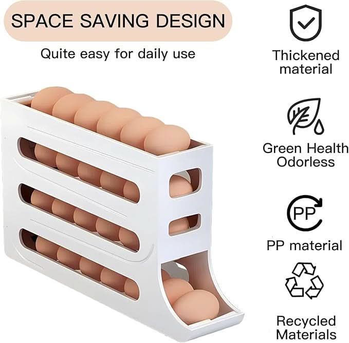 EggFlow™ Premium Refrigerator Egg Organizer